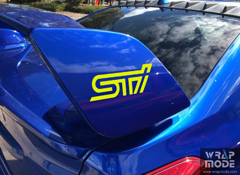 Subaru WRX 2010 - 2021 Wing End Plate Decal - STI - Fluro