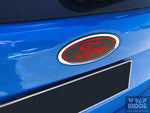 Ford Focus RS rear badge overlay - red logo