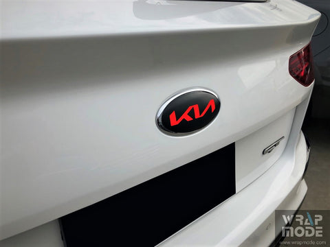 Kia Cerato 2018-2021 Front and Rear Badge Overlay KIA Logo - Red