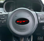 Kia Steering Wheel Badge Overlay GT Logo  - Red
