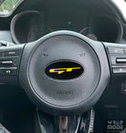 Kia Steering Wheel Badge Overlay GT Logo - Yellow