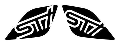 Subaru STI 2010 - 2021 Wing End Plate Overlay - Angled STI Logo