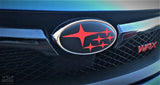 Subaru WRX STI 2008-2014 Badge Overlay-Red Front