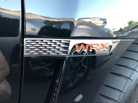 subaru wrx fender logo lettering overlay